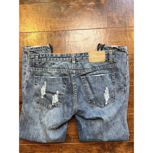 ONE By One Teaspoon Distressed Zipper Ankle Low Rise Trashed Free Bird Jean 26 - Picture 10 of 11